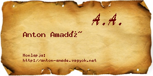 Anton Amadé névjegykártya